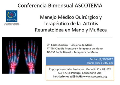 Protegido: Manejo Médico Quirúrgico terapéutico de la artritis reumatoidea en mano y muñeca.